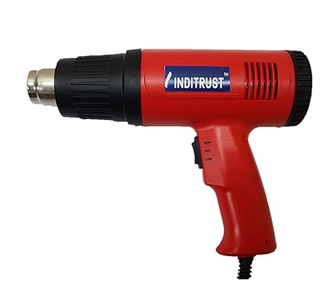 Inditrust 2000 Watt Professional Hot Air Gun with Dual Temperature Setting for Shrink Wrapping, Packing, Paint Removal for Industrial Use (Red)