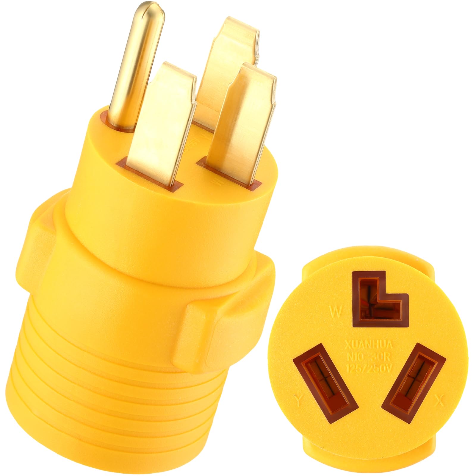 Photo 1 of Kanayu 50Amp to 30Amp Dryer Adapter Compatible with NEMA 14-50P to 10-30R, 4 Prong RV 14-50P Male 3 Prong 10-30R Female Adapter Generator Dryer Welder Power Cord Connector