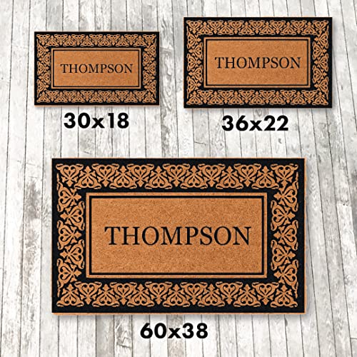 Coco Mats 'N More Black Blooming Hearts Bordered Personalized Coco