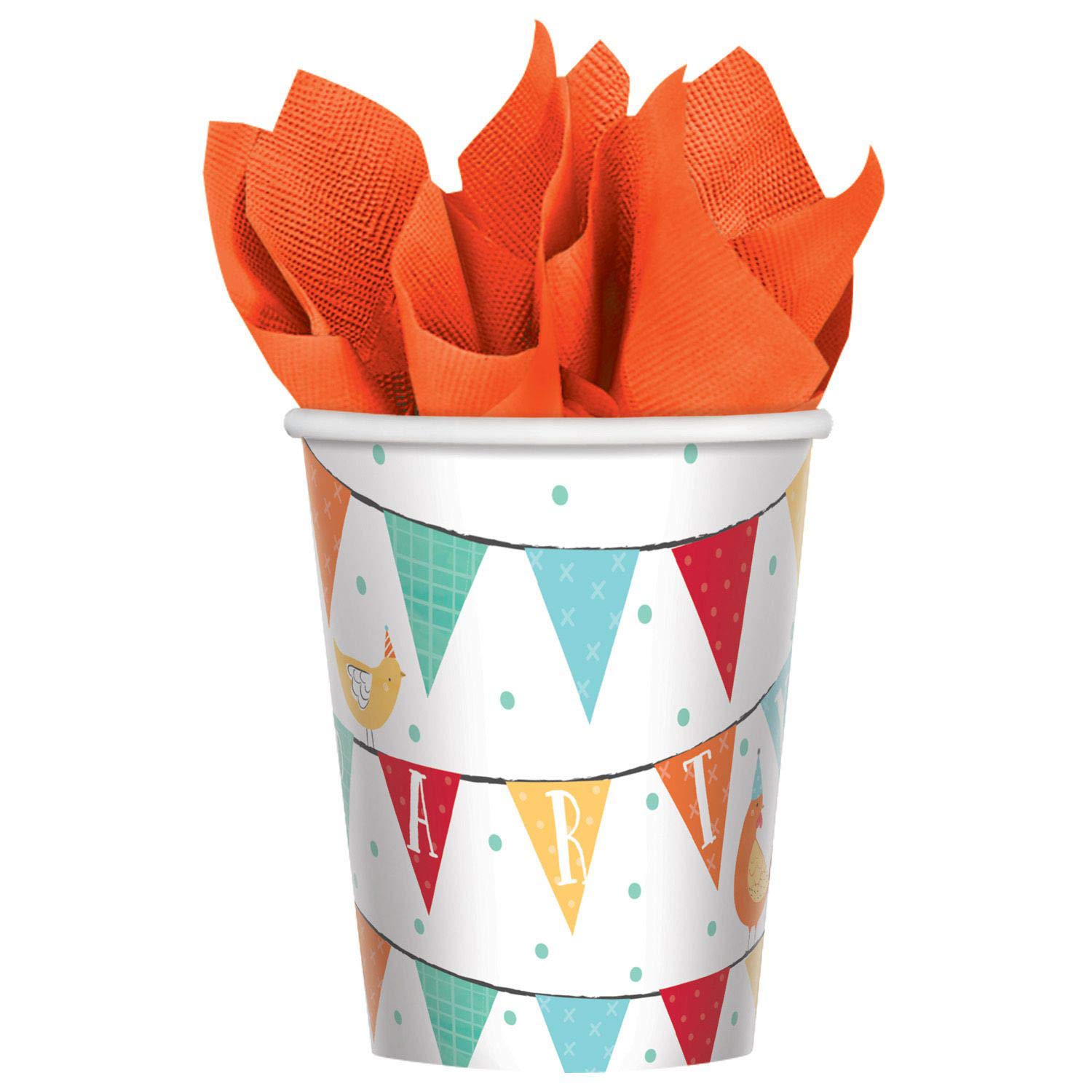 (PKT) Barnyard Birthday Paper Cups 266ml (8 pk)