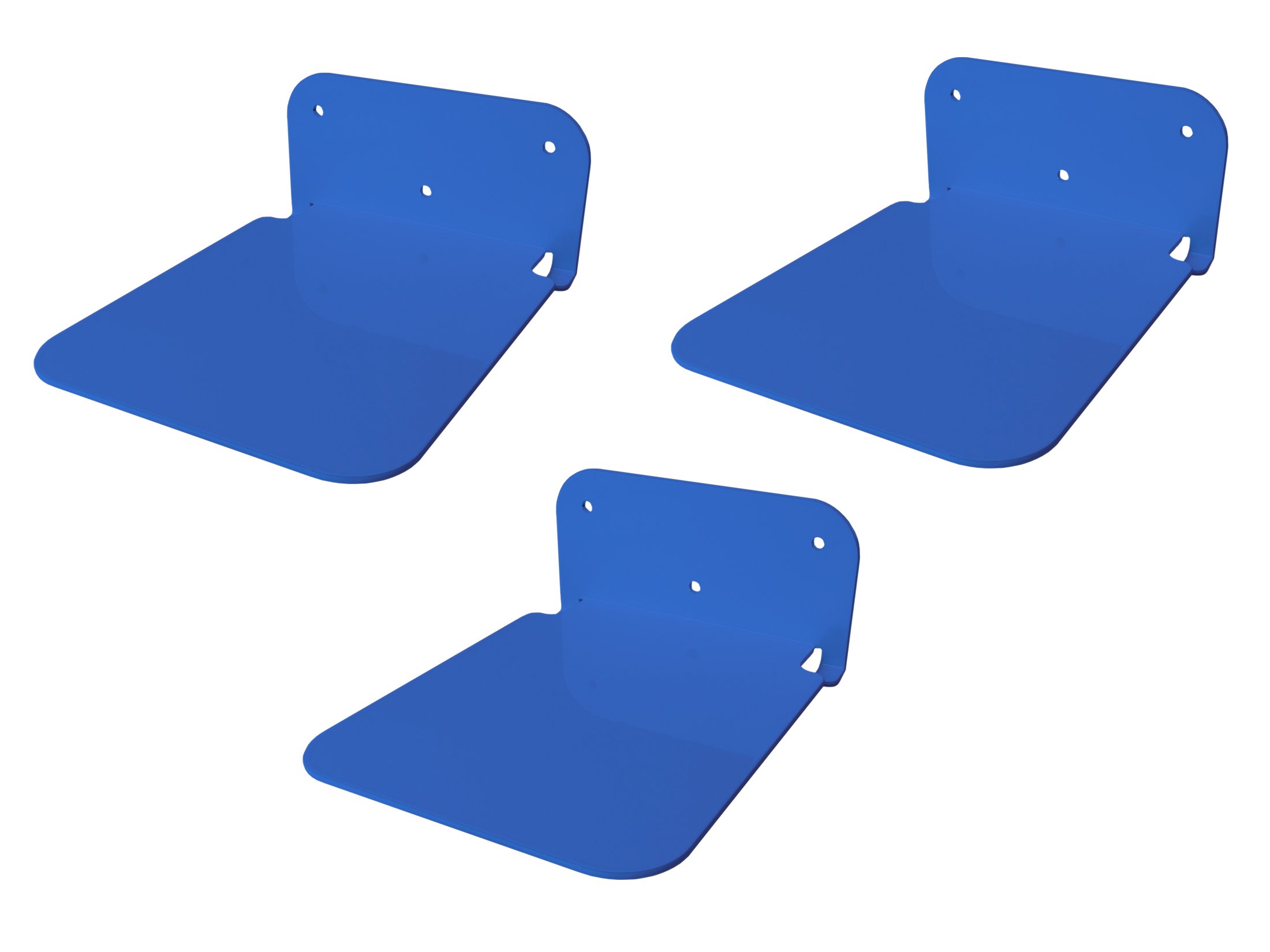 Galleksa Invisible Concealed Floating Metal Bookshelf Bookcase Wall Mounted Storage for Home Room Creative Decoration Book Display New Home Gift (3 - Pack, Blue)