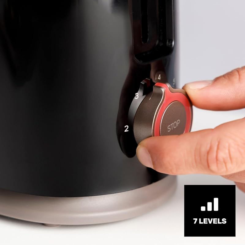 - Toaster Mytoast Nero 1000W | 7 Bräunungsstufen | Extra lange 26x3,8 cm Schlitze | Selbstzentrierung | Krümelschublade | Extra Hebefunktion | Kabelaufbewahrung | Rutschfeste Füße — Foto 4 von 8