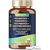 Totaria 5-in-1 Probiotic Prebiotic & Postbiotic for Women Men, 60 Billion CFU 24 Strains w/Digestive Enzymes, Prebiotic Fiber, Slippery Elm, Daily Complete Immune, Gut Health, 120 Day Supply