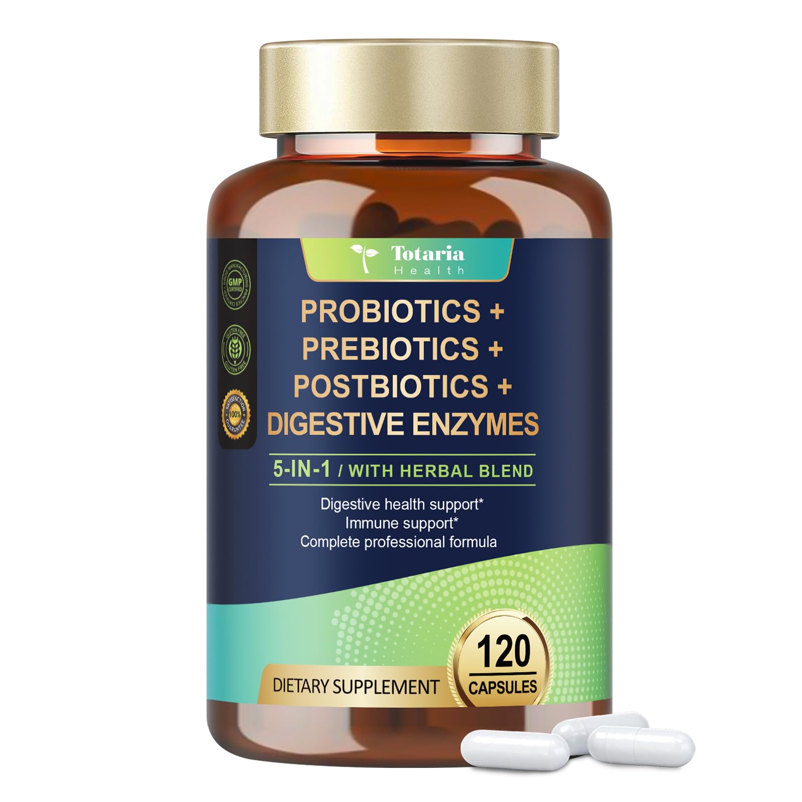 Probiotics + Prebiotics + Postbiotics + Digestive Enzymes