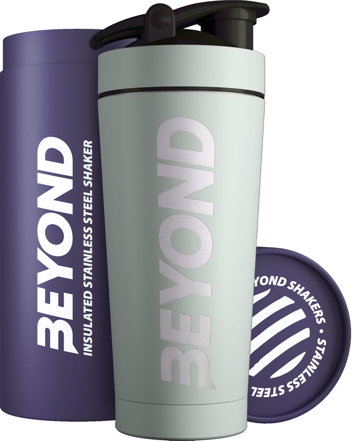 Beyond Shakers Insulated Metal Protein Shaker, Stainless Steel Supplement Bottle - BPA Free for Gym 735ml in Seafoam Green โ image 1