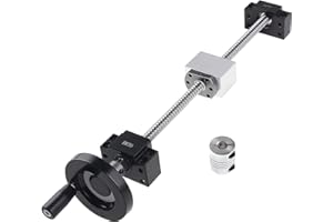 ANWOKIT Ball Screw CNC Parts SFU1204-350mm BallScrews with A Ball Nut and End Machine + Handwheel nut BK10/BF10 End Support Bearing + 6.35x8mm Coupler for CNC Route Grinding Machine