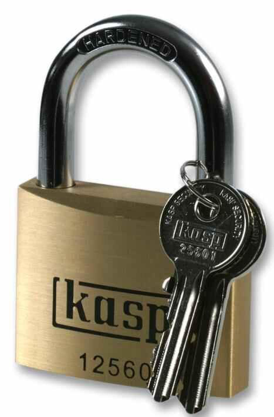 Kasp K12560A1 Premium Brass Padlock Keyed Alike, Gold/Silver, 60 mm