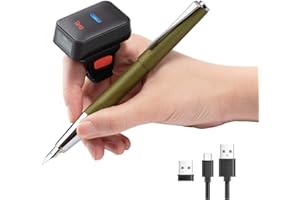 Tera 1D Wireless Barcode Scanner Compatible with Bluetooth, Printed Digital Barcode Reader Scanner Mini Wearable for Windows, Mac OS, Android with Vibration Alert Model HW0011