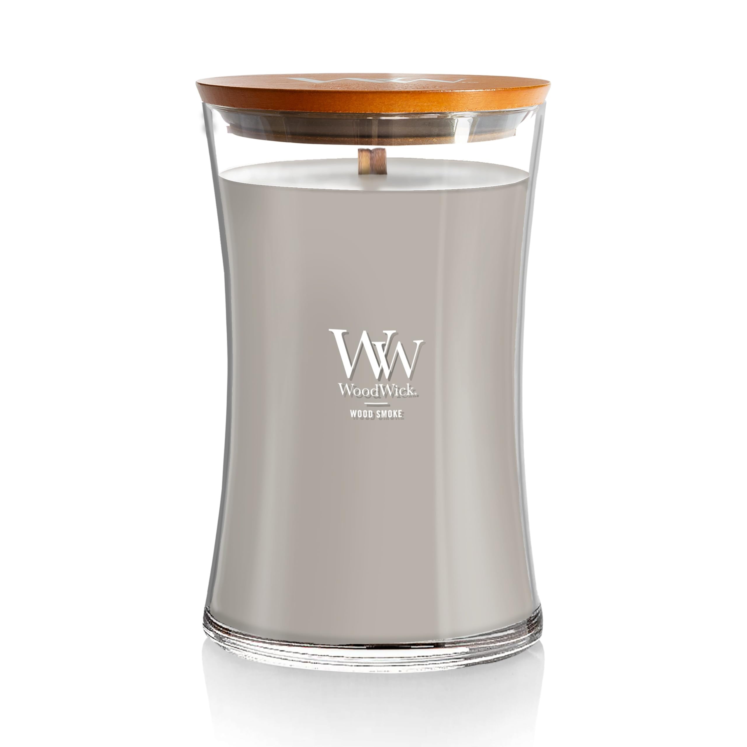 Woodwick Large Hourglass Scented Candle, Wood Smoke with Crackling Wick, Burn Time: Up to 130 Hours Wood, Wood Smoke โ image 1