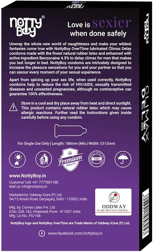 NOTTY BOY Extended Pleasure Condoms for Men - Pack of 10, Clear, 1 count (Pack of 10) - Image 3