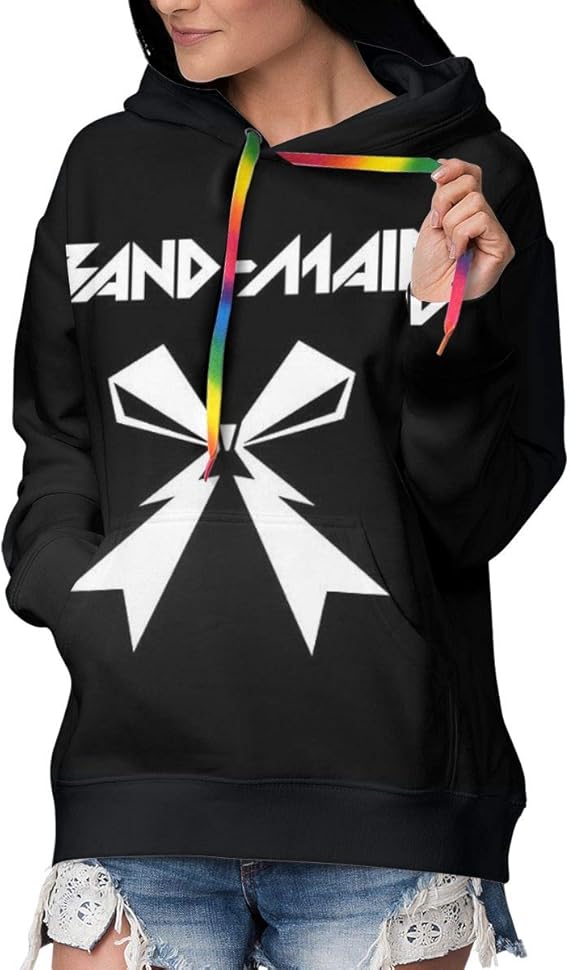 Amazon レディース パーカー Band Maid スウェット パーカー フード付き プルオーバー 裏起毛 コート 長袖 ポケット有り 上着 春秋冬服 L トレーナー パーカー 通販