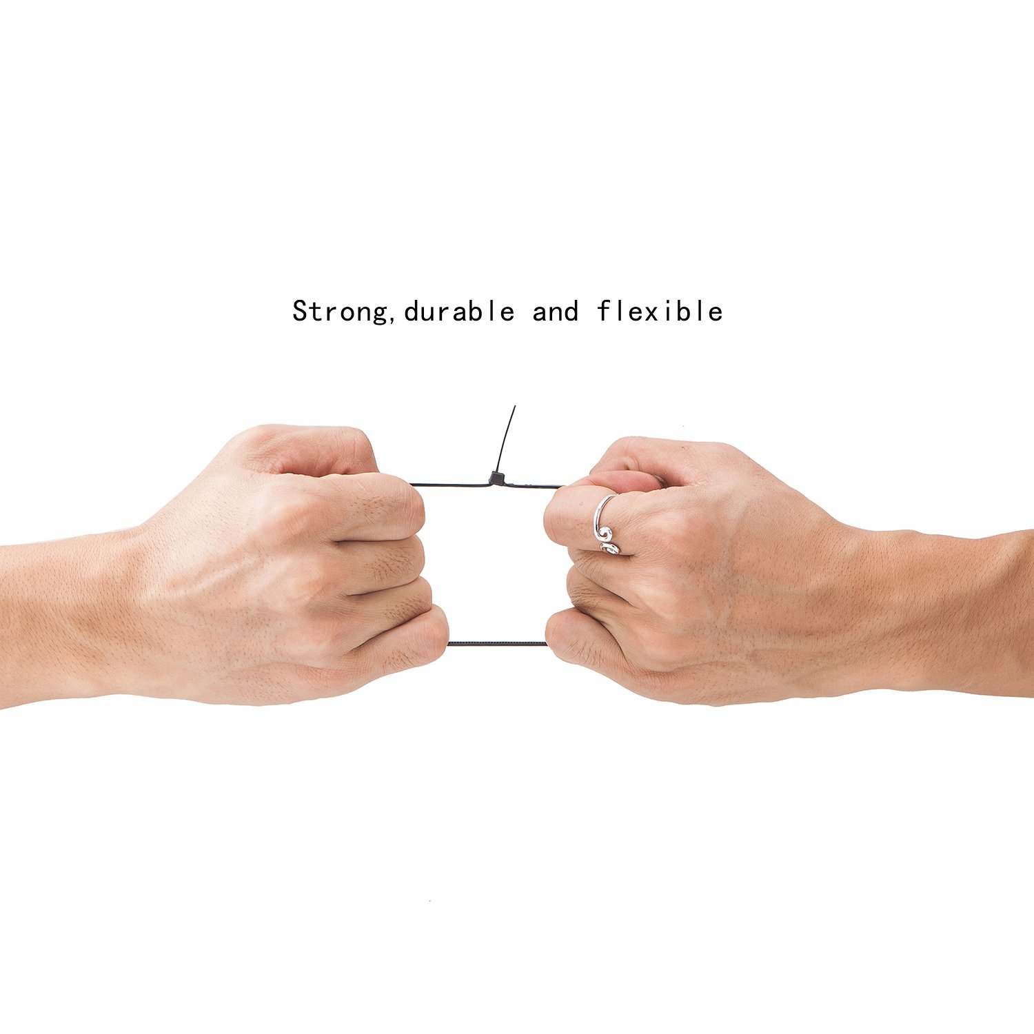 500 Pcs Nylon Cable Zip Ties Adjustable Durable Self Locking 4/6/8/10/12 Inch in Black&White