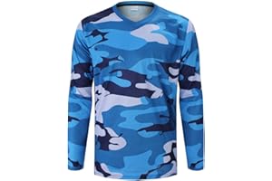 ZesiikLvie Mountain Bike Jersey Mens Long Sleeve Motocross Jersey Cycling Jersey Breathable Quick Dry Downhill BMX Off-Road