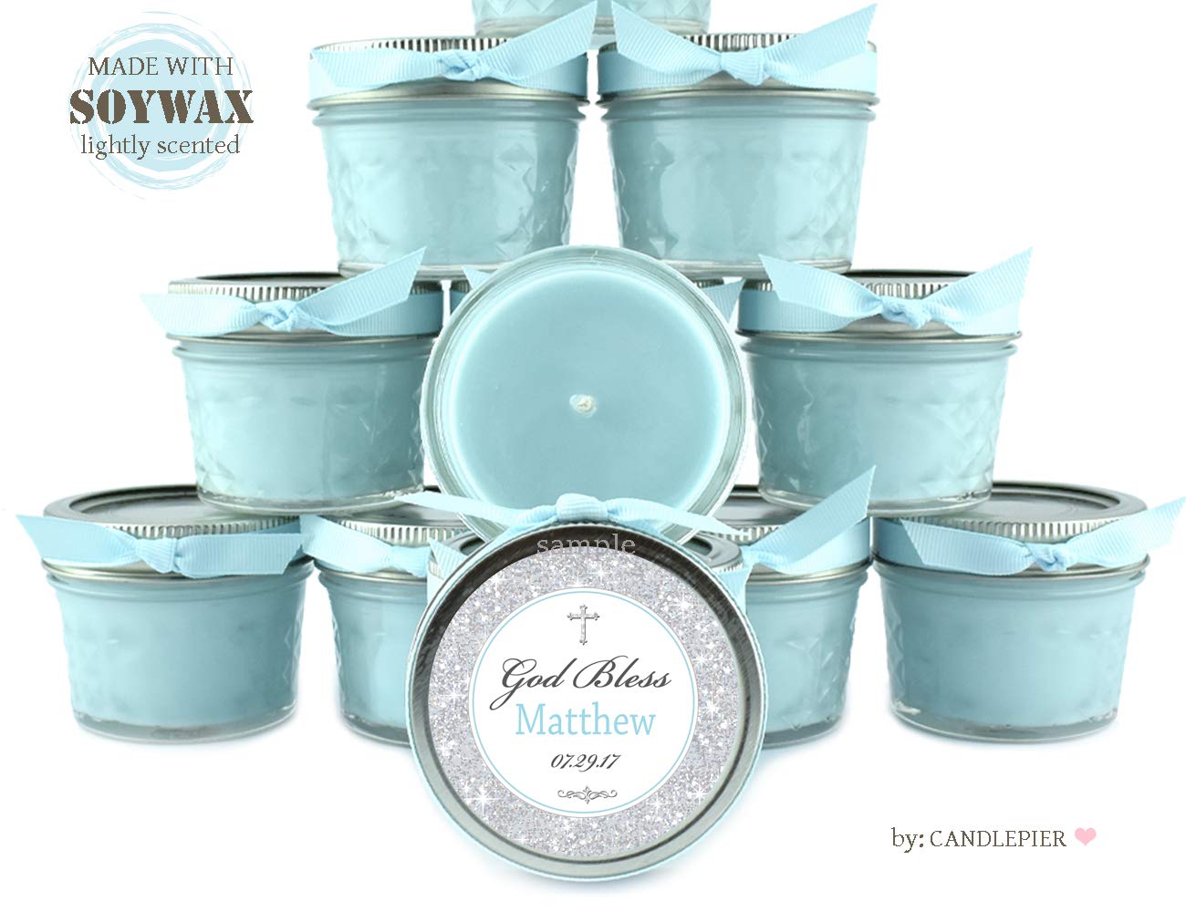 Geschenkartikel Party Eventdekoration 12 Baptism Favors Candles