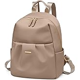 GOLF QUALITY Small Backpack for Women, Cute Backpack Casual Work Daypack Purse for College Travel, fit 9.7 Inch,Champagne Brown