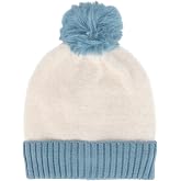 CTM Women's Two Tone Knit Winter Beanie Hat with Pom | Two-tone knit acrylic beanie with a pom; keeps the head and ears warm, one size fits all.