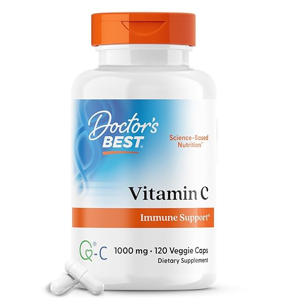 DOCTOR’S BEST VITAMIN C WITH Q-C – VITAMIN C 1000MG NON-GMO, VEGAN, GLUTEN FREE, SOY FREE, SOURCED FROM SCOTLAND VEGGIE CAPS, 120 COUNT