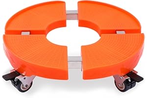 WOOYAN Orange Plant Caddy with Wheels Heavy Duty,15-20inch Adjustable Rolling Plant Stand with Casters Large Plant Dolly Cart for Indoor Outdoor Planter,Garden Tower, Plant Pots, Trash Can