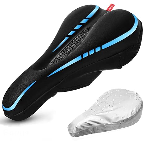 Yobenki Gel-Fahrradsattelbezug, atmungsaktiv, bequem, gepolstert, für Männer, Frauen, Kinder, für Indoor- und Outdoor-Radfahr