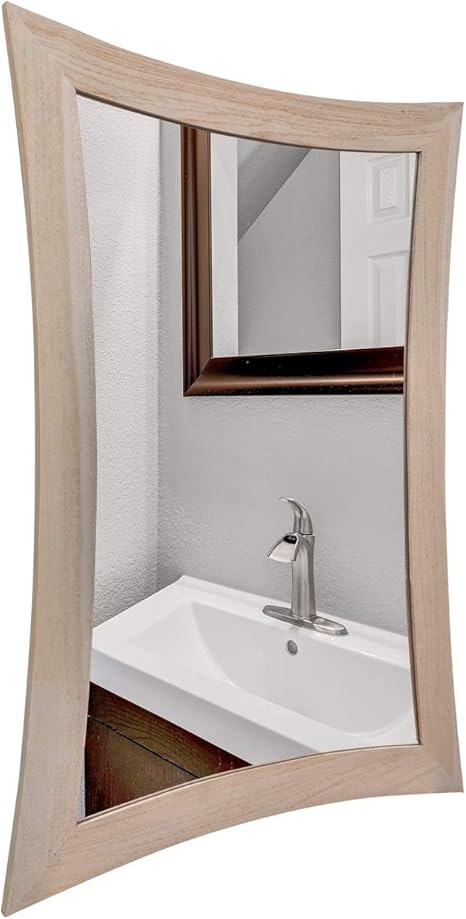 700mm x 800mm mirror size: ecodecors curvature teak wall mirror 24 x 35 driftwood