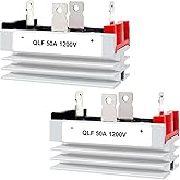 LCLCTC (2 pcs) Full Rectifier Bridge 50A;Input:3V-400Vac; Ac to Dc;1200V;with HeatSink;Rectifier Diode;12V 24V 48V 110V 120V 240V Both Can be Used