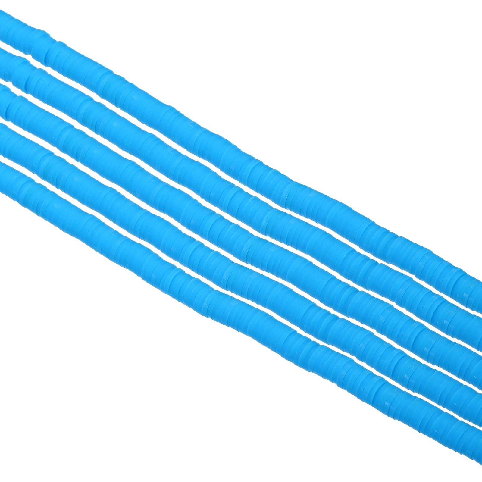 PATIKIL 6mm Polymer Clay Beads Spacer, 1750Pcs 5 Strands Round Flat Handmade Bead Spacer for Craft Home Decor Chain Bracelets Jewelry Making, Blue