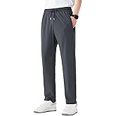 AbleTree Stretch Casual Pants for Short Men 27-28 Inch Inseam Ripstop Athletic Cool Touch Straight Fit Joggers Zip Pockets