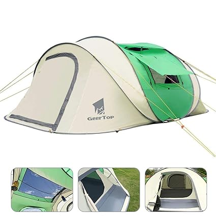 Amazon Com Geertop Pop Up Tent Family Camping Tent For 4 5 6