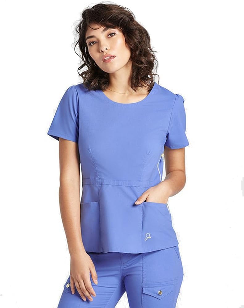 Jaanuu Woman's Peplum Top Scrub Shirt Amazon.ca Clothing & Accessories