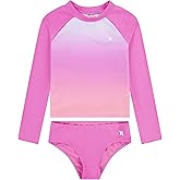 Hurley Girl's Long Sleeve Rash Guard 2-Piece Swimsuit