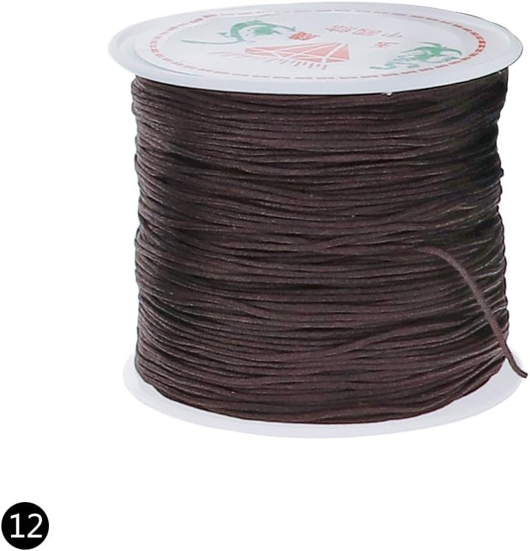 CALISTOUS 0.8mm 45M/Roll Nylon Cord Thread Chinese Knot Macrame Rattail Bracelet Braided String Dark Coffee