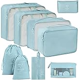 9 Set Packing Cubes for Suitcases, Travel Luggage Organizers, with Clothes Storage Bags, Toiletry Bag, Shoe Bag, Underwear Ba