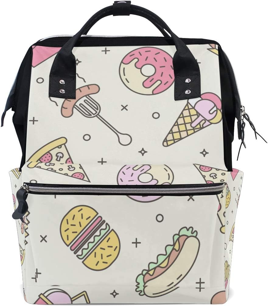 Backpack Chips Hot Dog Ice Cream Hamburger Large Capacity Bag Travel Daypack