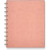 Levenger Circa Modern Sliver Foldover NB, Letter-Soft Coral Discbound Notebook, Leather Alternative Cover, 60 Ruled Sheets, 90-gsm