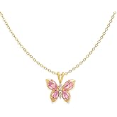 Frigotine Gold Rhinestone Butterfly Pendant Necklace for Women, Dainty Crystal Choker Necklaces Prom Wedding Holiday Fashion Jewelry Gift.