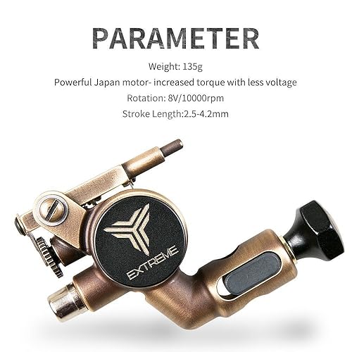 Dragonhawk Extreme X2 Rotary Tattoo Machine Brass Frame CNC
