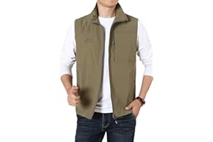 Hixiaohe Men's Casual Lightweight Outdoor Vest Work Fish Photo Travel Vest
