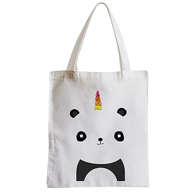 Grand Sac Shopping Plage Etudiant Dessin De Panda Avec Corne