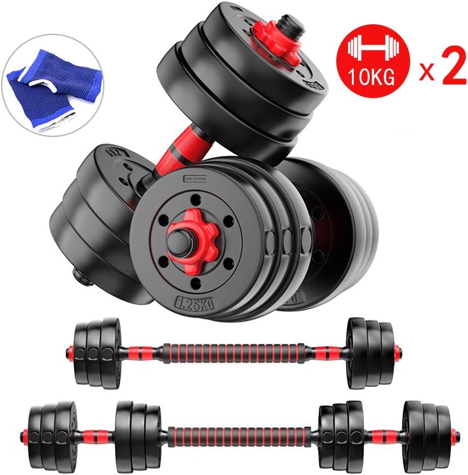 Amon Adjustable Dumbbell Dumbbell with Adjustable Weights Set of 2 Go Fit All-Purpose Dumbbells in Pair Hand Weights for Fitness Training (Color : 20KG)