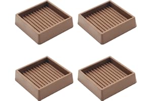 VOCOMO 2X2 Rubber Caster Cups, Non Slip Furniture Pads, Anti-Slip Furniture Gripper, Anti Skid Furnitures Feet, Anti Slide Floor Protector for Bed Couch Table Chair Stoppers - 4 Pack, Brown