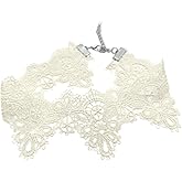 QERPON Vintage Lace Choker Necklace Stylish Pendant Adjustable Length Elegant Collar for Women Fashion Jewelry Accessory