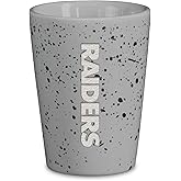 Rico Industries NFL Football Las Vegas Raiders Wordmark Grey 2oz Ceramic Shot Glass for Fans, Laser Engraved In Team Color Single Shot Glass