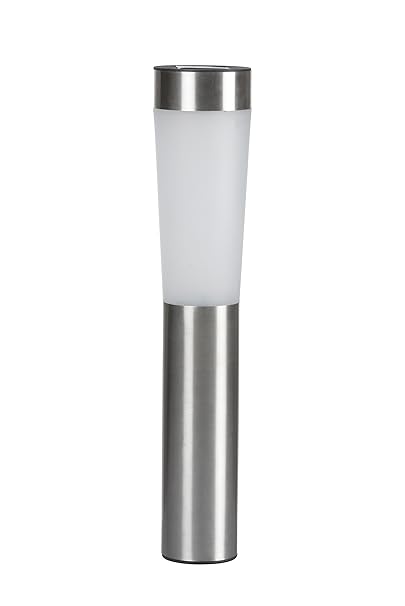 Grundig LED Solar Lampe Stahl silber 7.5 x 7.5 x 56 cm