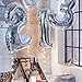40 Inch Silver Number 1 Balloons Large Number Balloons Foil Balloons Great for Independence Day Bridal Shower Decorations Birthday Anniversary Wedding BA01S