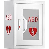 DorBuphan AED Defibrillator Cabinet, Wall Mounted AED Medicine Cabinet with Lock Fits Various AED Defibrillator 12.8 x 6.7 x 16.1 inch