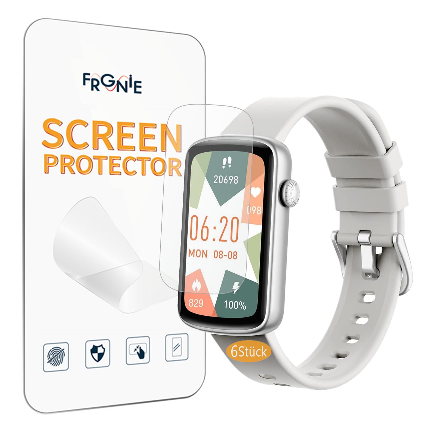 Frgnie Screen Protector Compatible with Shang Wing Smartwatch L2 (Pack of 6) HD Flexible TPU Film for Lynn2 Fitness Watch Screen Protector
