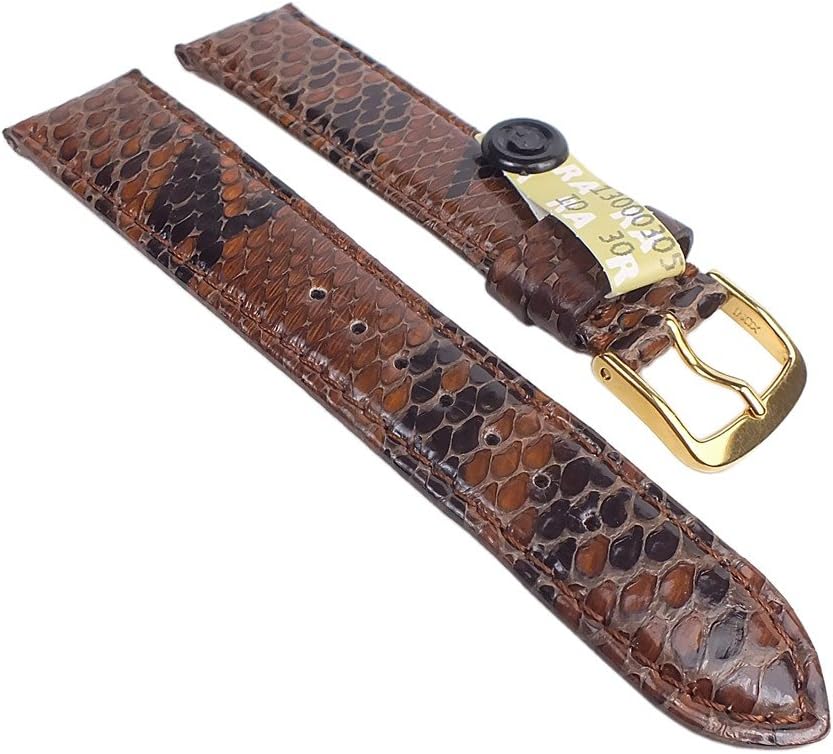 Pina Colada Replacement Band Watch Band Python-Leather brown 25617G, width:20mm