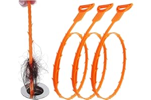 3 Pack 25 Inch Drain Snake,Hair Clog Remover Sink Unblocker Snake,Reusable Shower Drain Unblocker,Drain Snake for Shower,Kitc