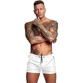 Mens Swim Trunks Quick Dry Swimwear Zipper Pockets, Swim Shorts with Mesh Lining