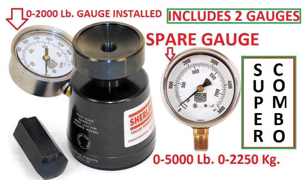 Sherline Hydraulic Tongue Weight Scale Combo 2 Gauges 2000 Lb